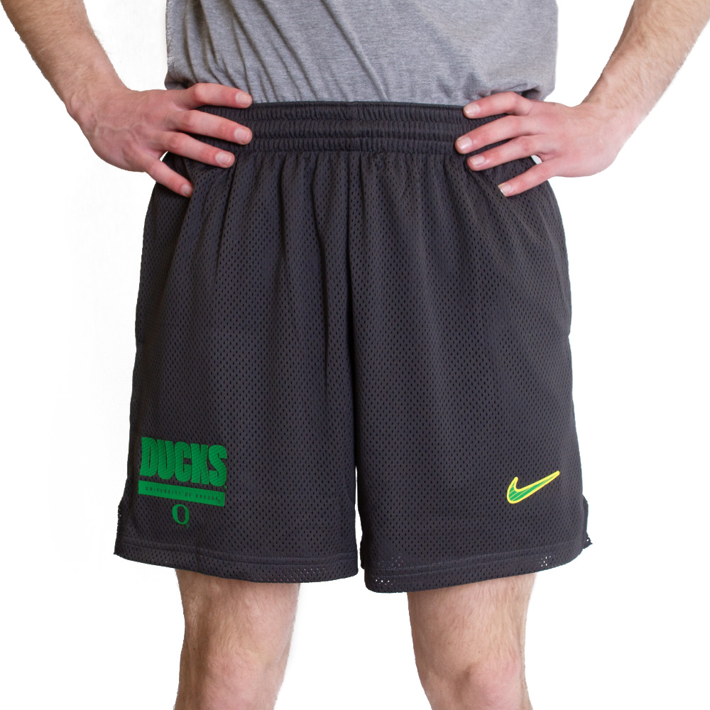 Black Nike Dri-Fit Tricot Mesh Sideline 24 w Green Ducks & O Short